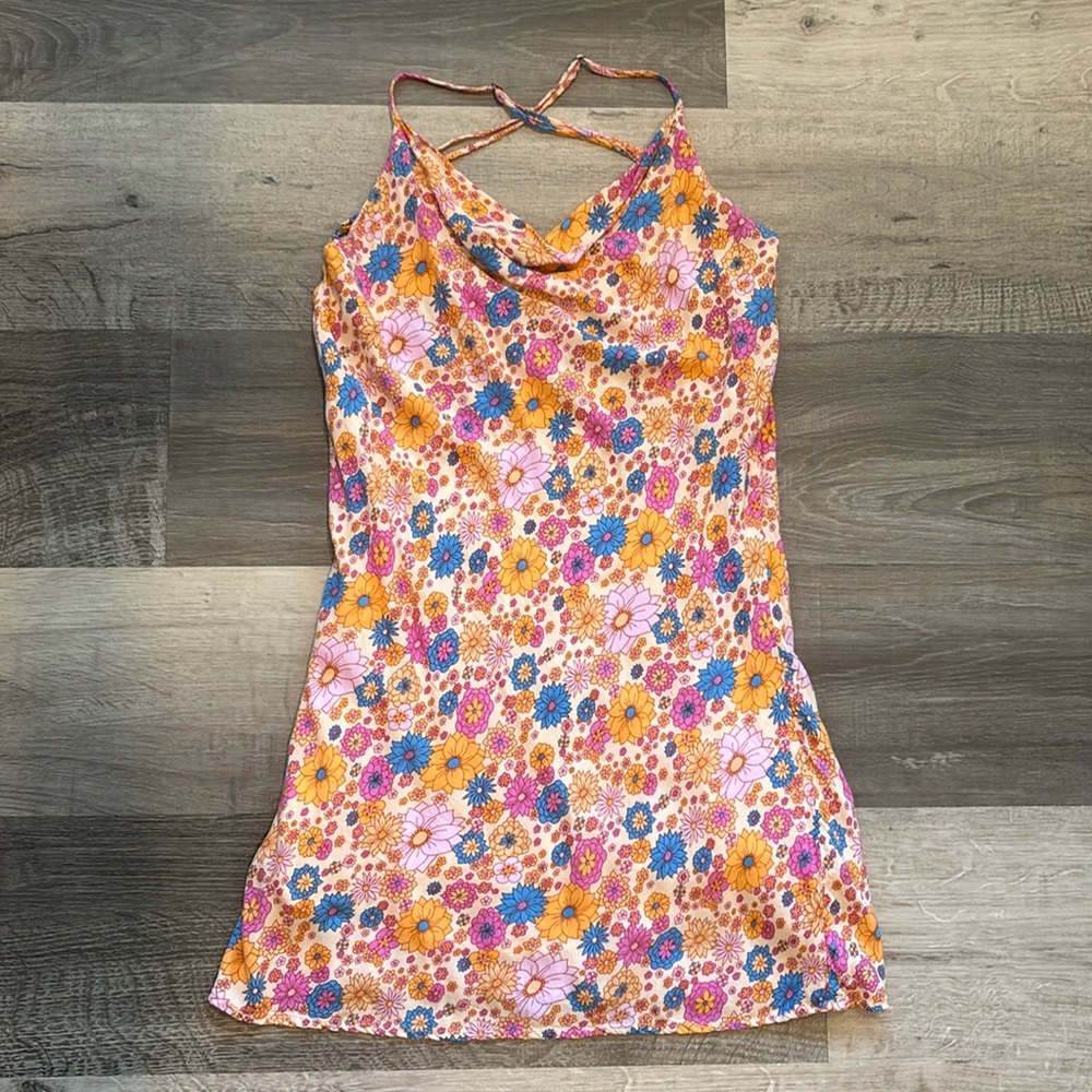 Lucca Floral-Print Jersey Mini Dress size S